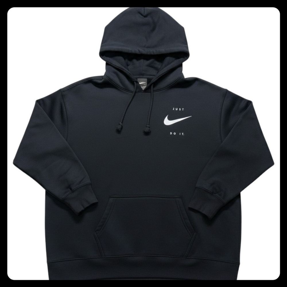 Nike Pullover Hoodie Women XL Black Just Do It Dri-Fit Sweatshirt DA1452-010
